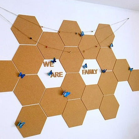 12pcs Decorative Hexagon Cork Board